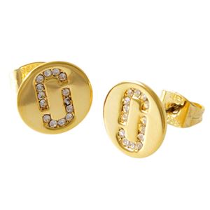 MARC JACOBS(マークジェイコブス ) M0011472-710 Gold クリスタル 「J」ロゴモチーフ ディスク スタッド ピアス Icon Crystal Studs