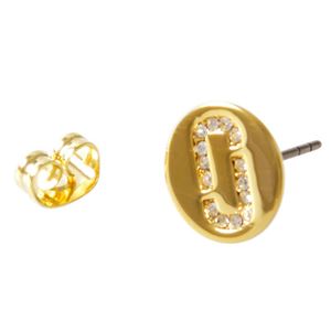 MARC JACOBS(マークジェイコブス ) M0011472-710 Gold クリスタル 「J」ロゴモチーフ ディスク スタッド ピアス Icon Crystal Studs