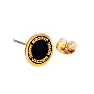 MARC JACOBS(マークジェイコブス ) M0008544-062 Black/Oro ロゴ ディスク エナメル スタッド ピアス Logo Disc Enamel Studs
