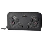 COACH(コーチ) 12039 Dk/Black (DKBLK) ティー ローズ メタル スタッズ ツーリング ラウンドファスナー長財布 ACCORDION ZIP