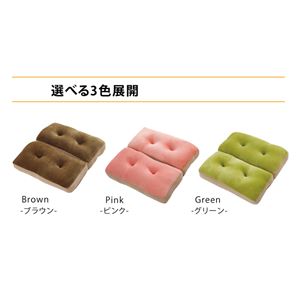 クッション 低反発 使用 マイクロファイバー 無地 『ルナ 2連 座布団』 ブラウン 約42×42×8cm