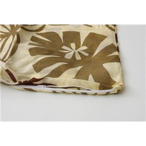 布団カバー 洗える 花柄 リーフ柄 『ルイード 枕カバー』 ブラウン 約43×63cm 