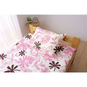 布団カバー 洗える 花柄 リーフ柄 『ルイード 枕カバー』 ピンク 約43×63cm 