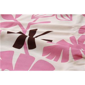 布団カバー 洗える 花柄 リーフ柄 『ルイード 枕カバー』 ピンク 約43×63cm 