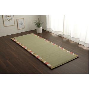 い草マット 国産 マット ごろ寝マット フリーマット 『いろは コンパクトマット』 オレンジ 約70×180cm(中:固わた20mm)