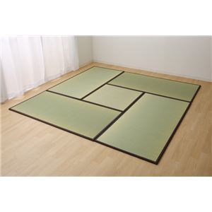 置き畳 国産 い草ラグ 『あぐら』 ブラウン 4.5畳セット(82×164×1.7cm4枚+82×82×1.7cm1枚)