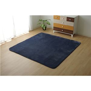 ラグマット カーペット 2畳 低反発 抗菌 防臭 無地 『低反発プレージュIT』 ブルー 約185&times;185cm (ホットカーペット対応)