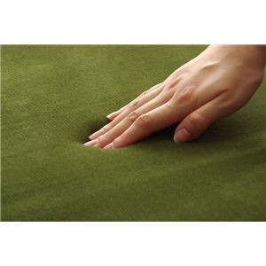 ラグマット カーペット 円形 低反発 抗菌 防臭 無地 『低反発プレージュIT』 グリーン 約185cm丸 (ホットカーペット対応)