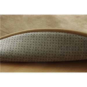 ラグマット カーペット 楕円形 低反発 抗菌 防臭 無地 『低反発プレージュIT』 ベージュ 約100&times;140cm楕円 (ホットカーペット対応)