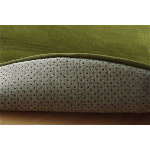 ラグマット カーペット 楕円形 低反発 抗菌 防臭 無地 『低反発プレージュIT』 グリーン 約100×140cm楕円 (ホットカーペット対応)