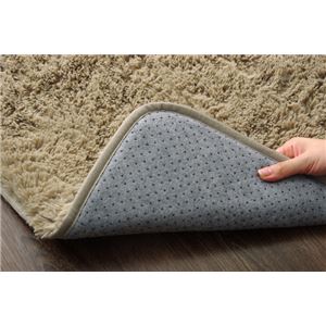 ラグマット カーペット 3畳 シャギー 無地 北欧 マイクロファイバー 『ミスティ―IT』 ベージュ 約200&times;250cm (ホットカーペット対応)