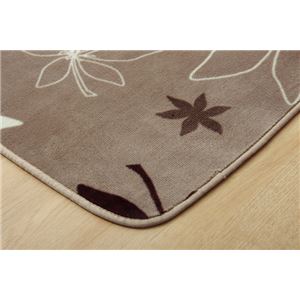 ラグマット カーペット 2畳 洗える 抗菌 防臭 無地 『WSプランタ』 ブラウン 約185&times;185cm (ホットカーペット対応)