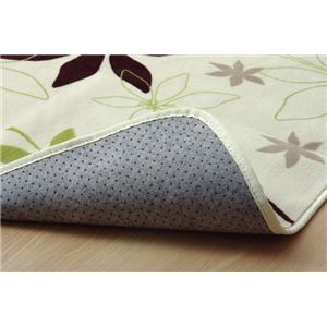 ラグマット カーペット 2畳 洗える 抗菌 防臭 無地 『WSプランタ』 グリーン 約185&times;185cm (ホットカーペット対応)