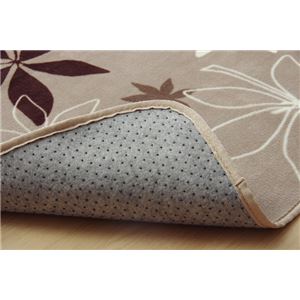 ラグマット カーペット 4畳 洗える 抗菌 防臭 無地 『WSプランタ』 ブラウン 約200×300cm (ホットカーペット対応)