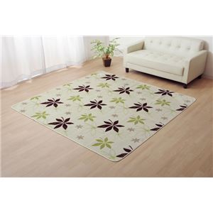 ラグマット カーペット 4畳 洗える 抗菌 防臭 無地 『WSプランタ』 グリーン 約200&times;300cm (ホットカーペット対応)