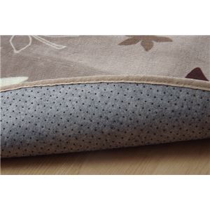 ラグマット カーペット 円形 洗える 抗菌 防臭 無地 『WSプランタ』 ブラウン 約185cm丸 (ホットカーペット対応)