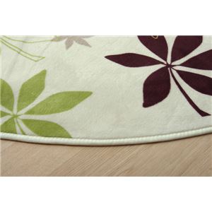 ラグマット カーペット 円形 洗える 抗菌 防臭 無地 『WSプランタ』 グリーン 約185cm丸 (ホットカーペット対応)