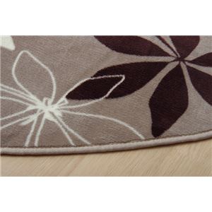 ラグマット カーペット だ円 洗える 抗菌 防臭 無地 『WSプランタ』 ブラウン 約100&times;140cm楕円 (ホットカーペット対応)