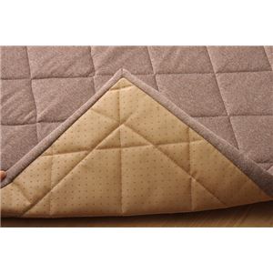 ラグマット カーペット 2畳 デニム調 ニットキルトラグマット『アルバ2IT』 ブラウン 約190&times;190cm ホットカーペット対応