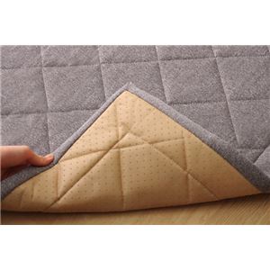 ラグマット カーペット 3畳 デニム調 ニットキルトラグマット『アルバ2IT』 グレー 約190×240cm ホットカーペット対応