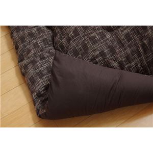 こたつ布団 長方形 掛け単品 つむぎ調 『先染めつむぎIT』 ブラウン 約205×245cm(厚掛けタイプ)