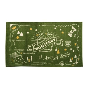 玄関マット フロアマット 洗える ギャベ柄 『ルート』 グリーン 約50×80cm 滑りにくい加工