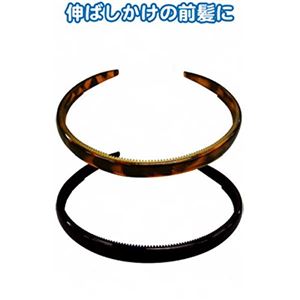 黒・ベッ甲柄カチューシャ（細） 【12個セット】 47-016
