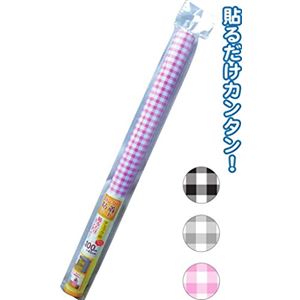 ロングデコレーション粘着シート45&times;100cm チェック柄 【12個セット】 38-852