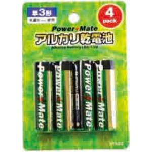 パワーメイト アルカリ電池(単3・4P)【10個セット】 271-03