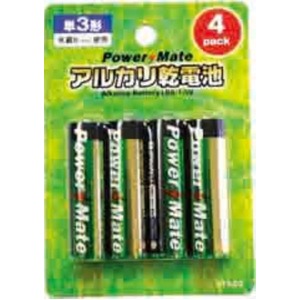 パワーメイト アルカリ電池(単3・4P)【10個セット】 271-03