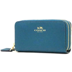 COACH コーチ アウトレット クロスグレーン レザー スモール ダブル ジップ コインパース / コインケース