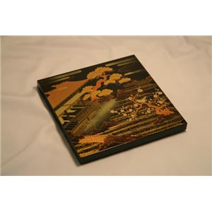 KT2047 山水蒔絵6.5三段重黒 【Kaze-ya style・北市漆器店 】
