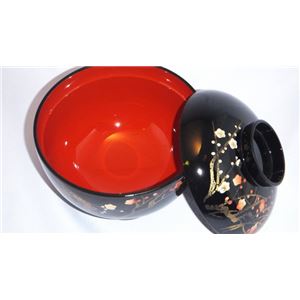 KT2066 香琳4.0雑煮椀揃（黒） 【Kaze-ya style・北市漆器店 】