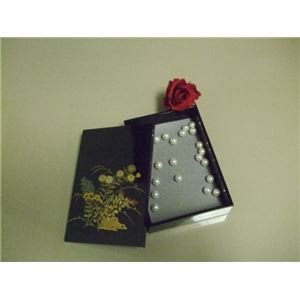 KT2093 長角小箱 黒 秋草 【Kaze-ya style・北市漆器店 】