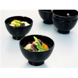 KZ2437 木目汁椀揃（黒）（食洗機対応） 【Kaze-ya style・北市漆器店 】