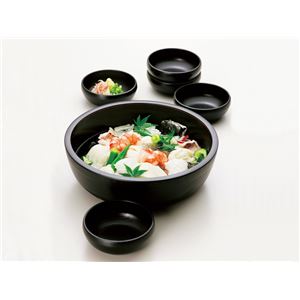 KZ2456 黒朱線入そうめん鉢揃 【Kaze-ya style・北市漆器店 】