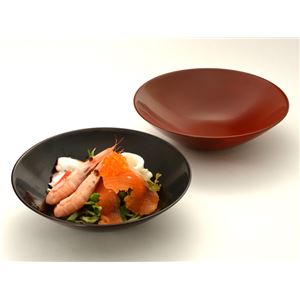 KZ2523 手塗うるしペア5.0盛鉢（溜・朱） 【Kaze-ya style・北市漆器店 】