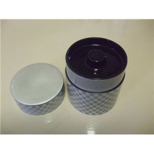 KZ2544 チェス茶筒（銀）ミドル 173g 【Kaze-ya style・北市漆器店 】