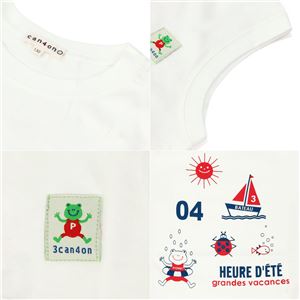 子供服 カラーホワイト 3can4on バックプリントタンクトップ サイズ100cm