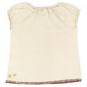 子供服 カラーオフホワイト Tabatha CRAYON リボン付ステッチTシャツ サイズ120cm