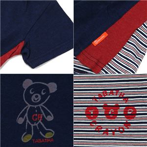 子供服 カラーネイビー Tabatha CRAYON プリント半袖Tシャツ サイズ90cm