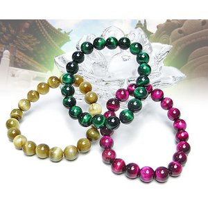 カラフルタイガーアイブレスレット10mm/グリーン