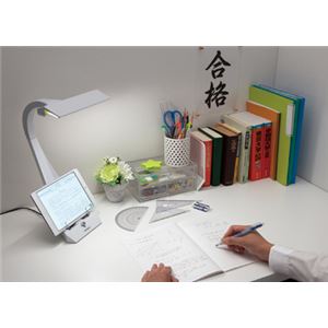 ツインバード工業 ブックスタンド付LEDデスクライト Ucaled (ホワイト) LE-H842W