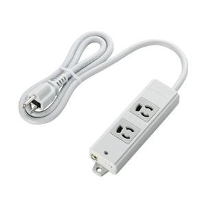 エレコム EU RoHs指令準拠 二重構造工事用タップ/3ピン/2個口/1.0m/グレー T-WRM3210LG/RS
