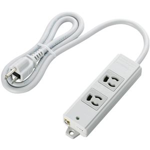 エレコム EU RoHs指令準拠 二重構造工事用タップ/3ピン/2個口/1.0m/グレー T-WRM3210LG/RS