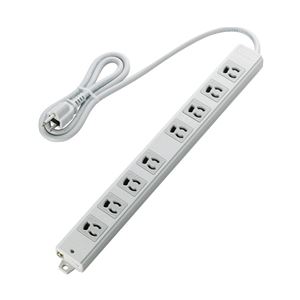 エレコム EU RoHs指令準拠 二重構造工事用タップ/3ピン/8個口/1.0m/グレー T-WRM3810LG/RS