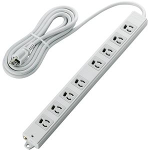エレコム EU RoHs指令準拠 二重構造工事用タップ/3ピン/8個口/3.0m/グレー T-WRM3830LG/RS