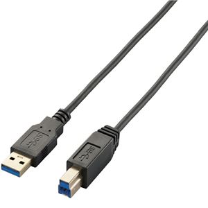 エレコム 極細USB3.0ケーブル(A-B)/2.0m/ブラック USB3-ABX20BK