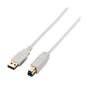 エレコム 極細USB3.0ケーブル(A-B)/2.0m/ホワイト USB3-ABX20WH