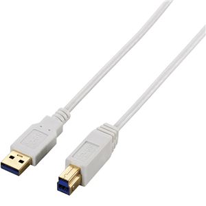 エレコム 極細USB3.0ケーブル(A-B)/2.0m/ホワイト USB3-ABX20WH